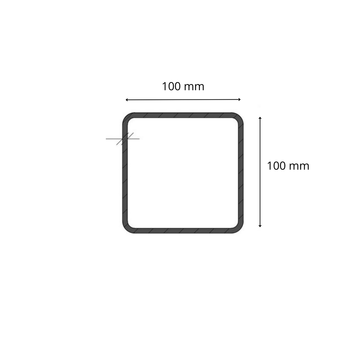 Tubolare Quadro 100x100 - Nero S235JR / Zincato DX51D - Profilato metallico per carpenteria e strutture