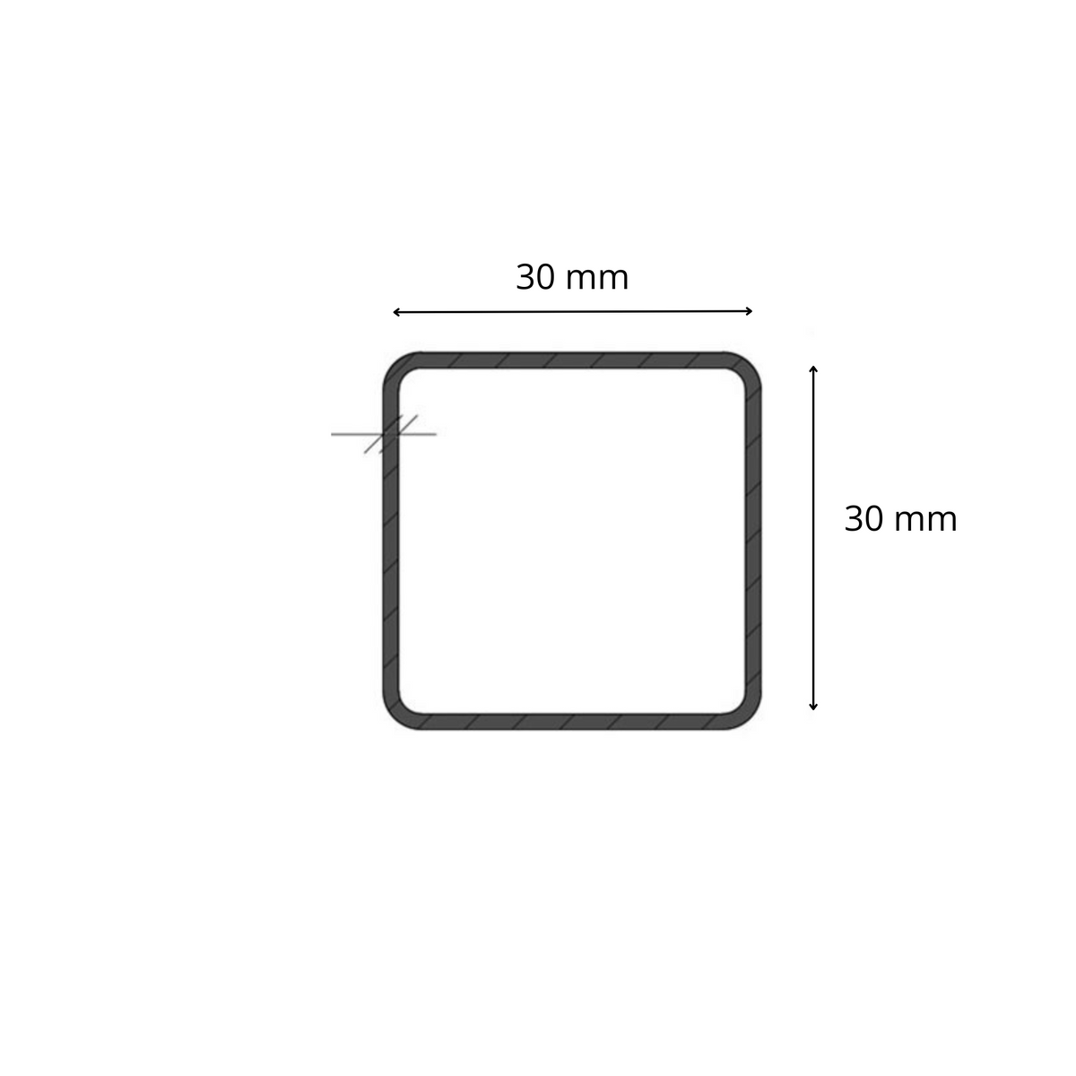 Tubolare Quadro 30x30 - Nero S235JR / Zincato DX51D - Profilato metallico per carpenteria e strutture