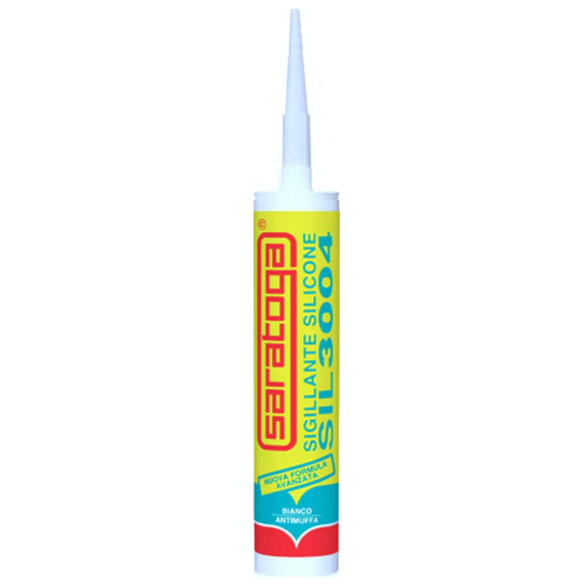 Saratoga Sigillante acetico per vetrai SIL 3004 280Ml Trasparente Antimuffa o Bianco Antimuffa 280 Ml