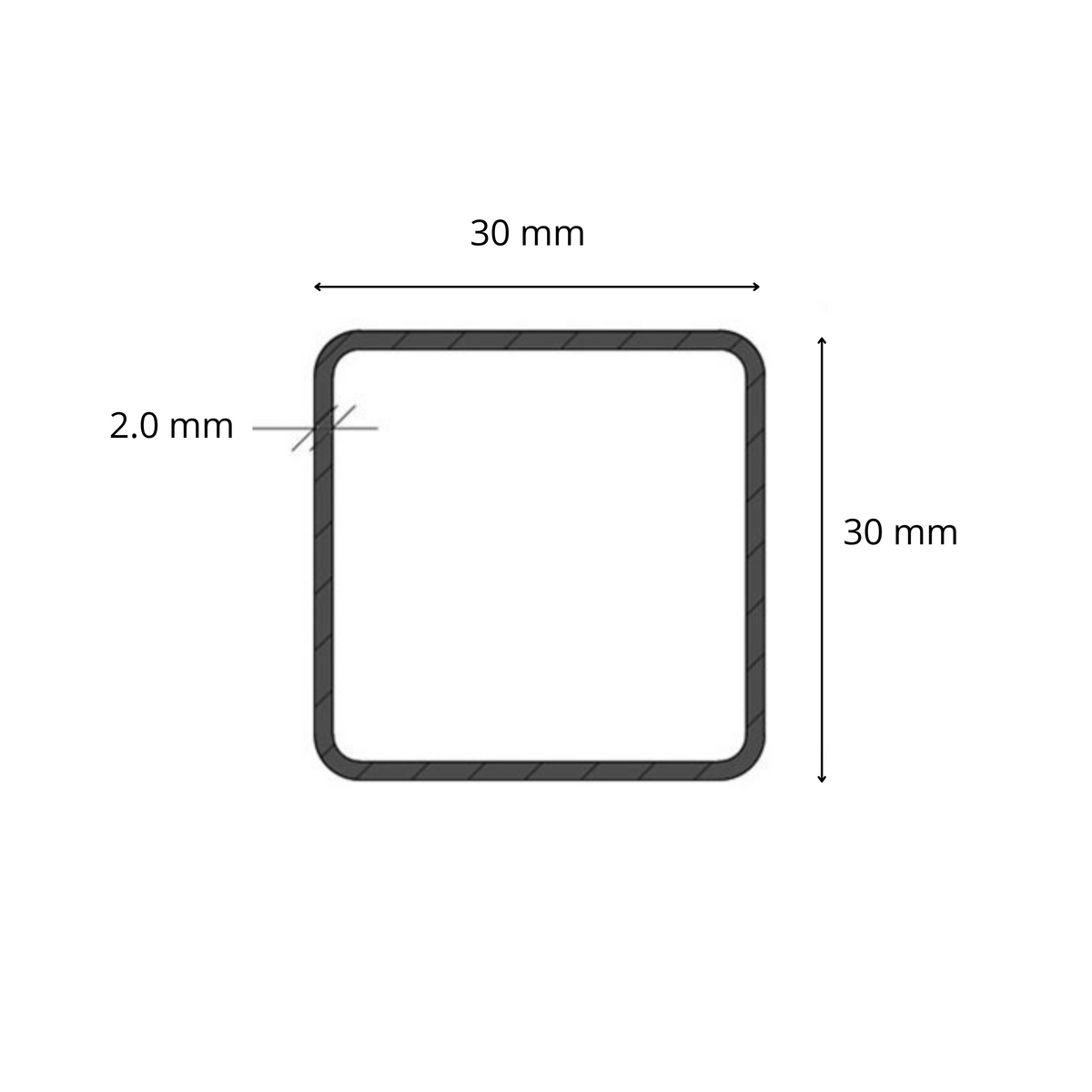 Tubolare Quadro 30x30 - Nero S235JR / Zincato DX51D - Profilato metallico per carpenteria e strutture