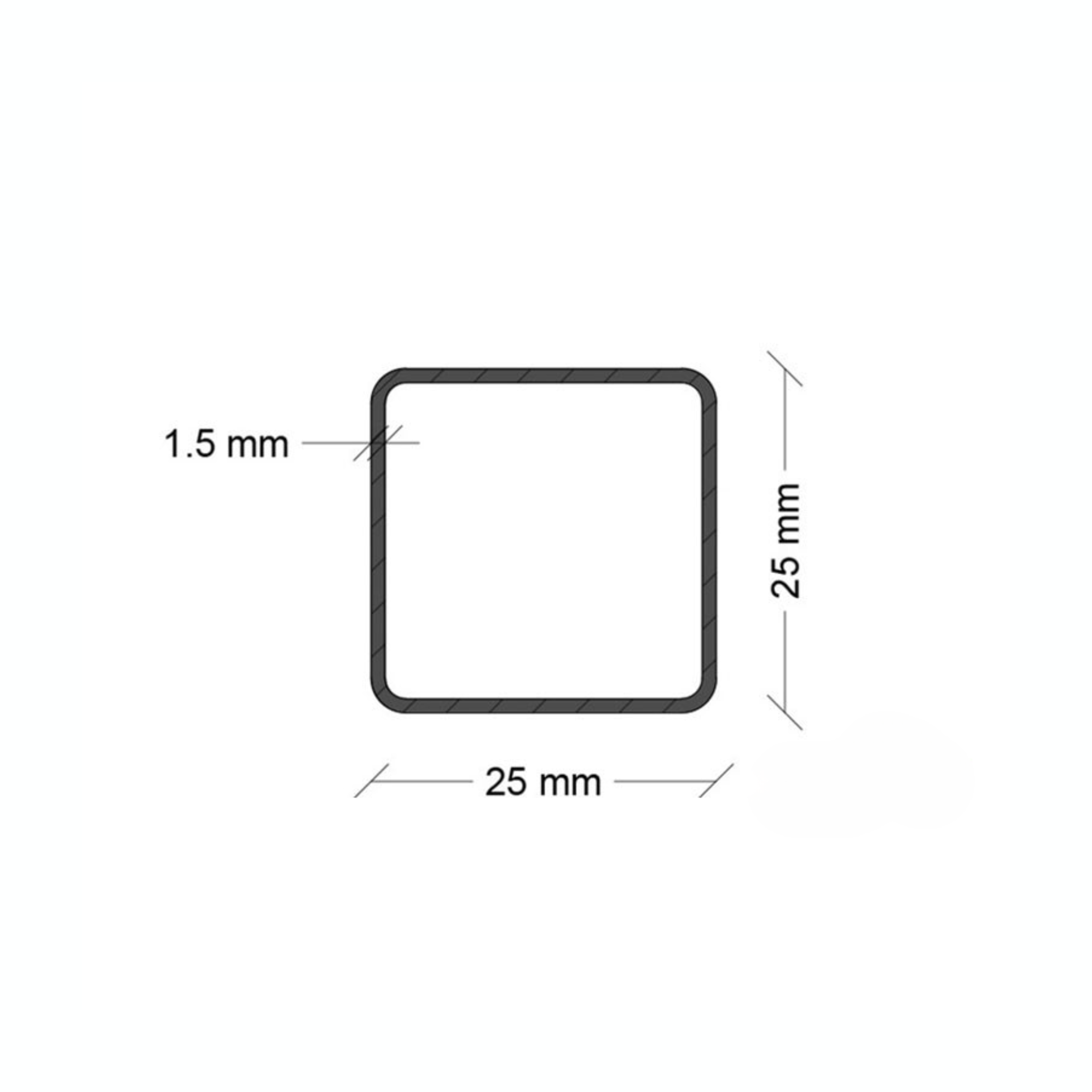 Tubolare Quadro 25x25