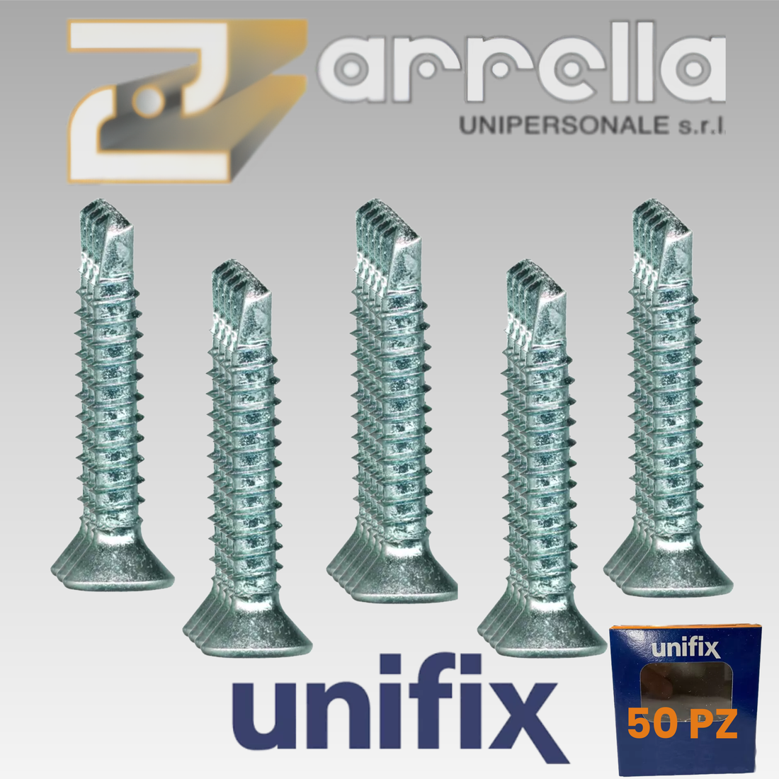 Unifix Vite autoforante TPS zincata bianca - Fissaggio rapido ed efficiente - Confezione 50 PZ