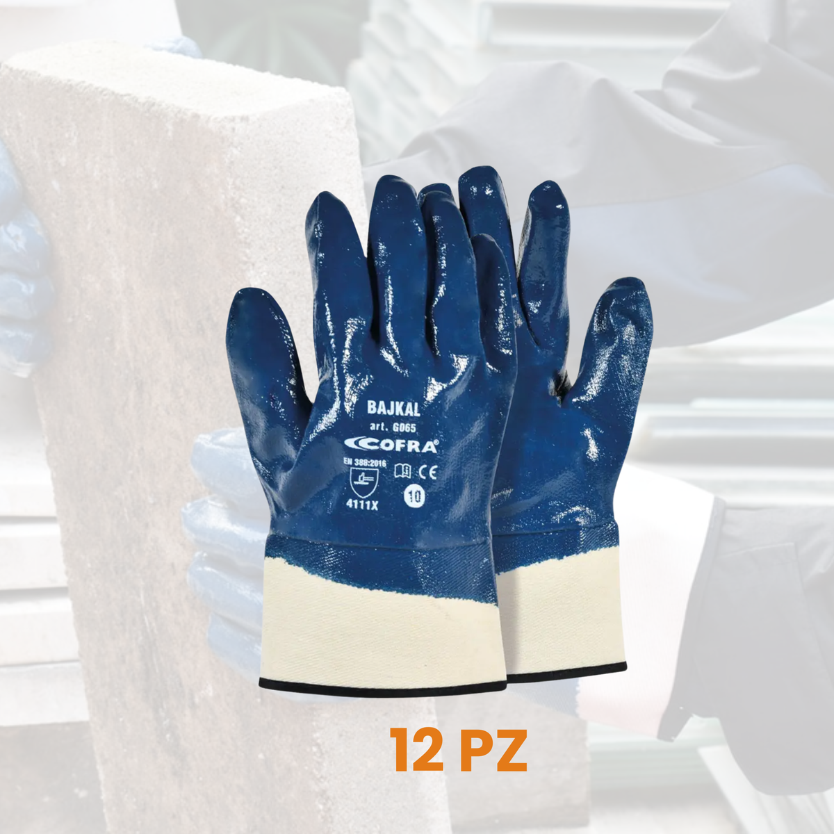 Bajkal G065 Guanto Cofra  in nitrile con manichetta