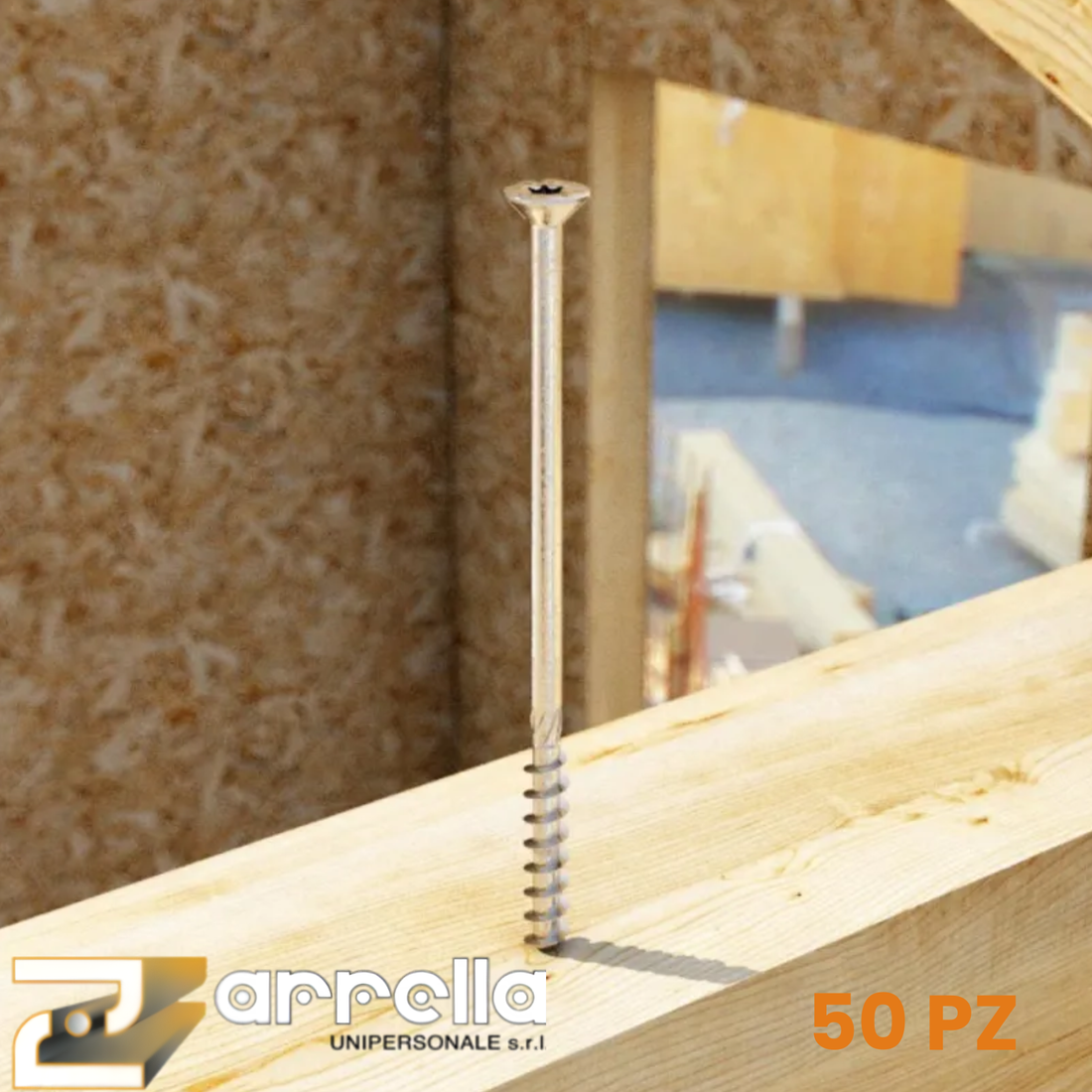 Unifix Vite per legno a testa esagonale -  Confezione 50 PZ