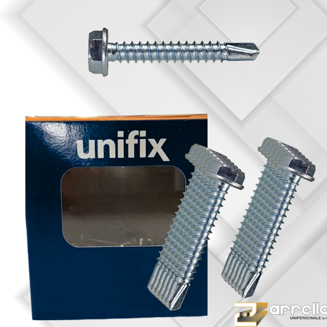 Unifix Vite autoforante TE con bordino - zincatura bianca- fissaggio su materiali metallici - Confezione 50 PZ
