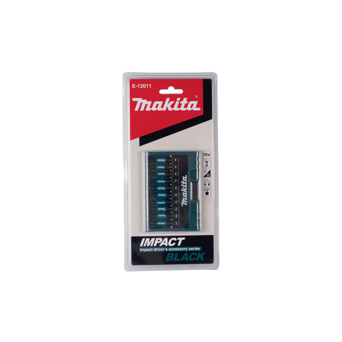 Makita Set 10 pezzi inserti 50mm Impact Black E-12011