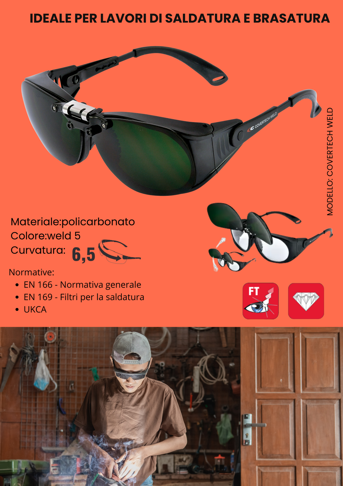Occhiale Modello  Covertech Weld