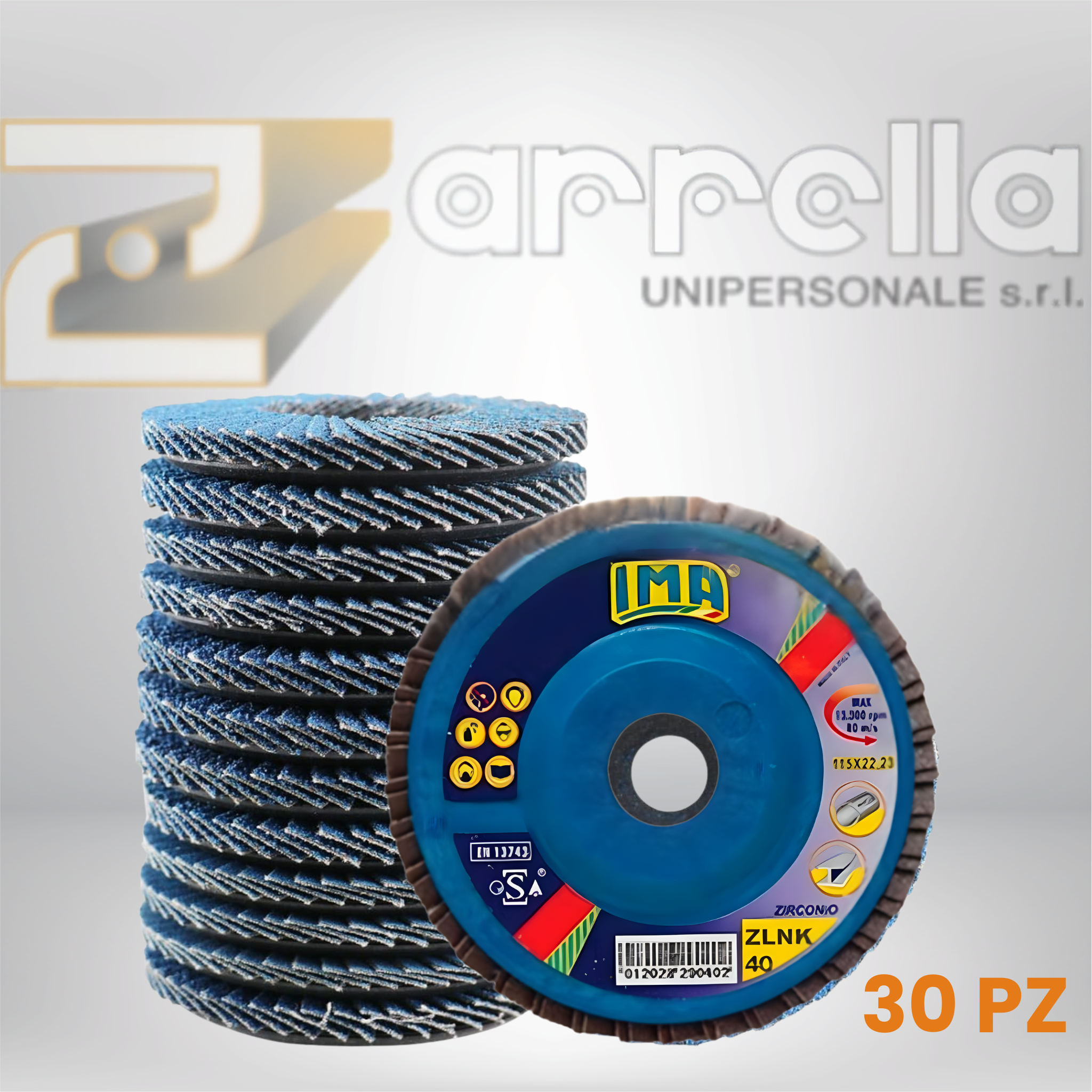 CONFEZIONE 30 DISCHI LAMELLARI DIAMETRO MM.115 - PVC