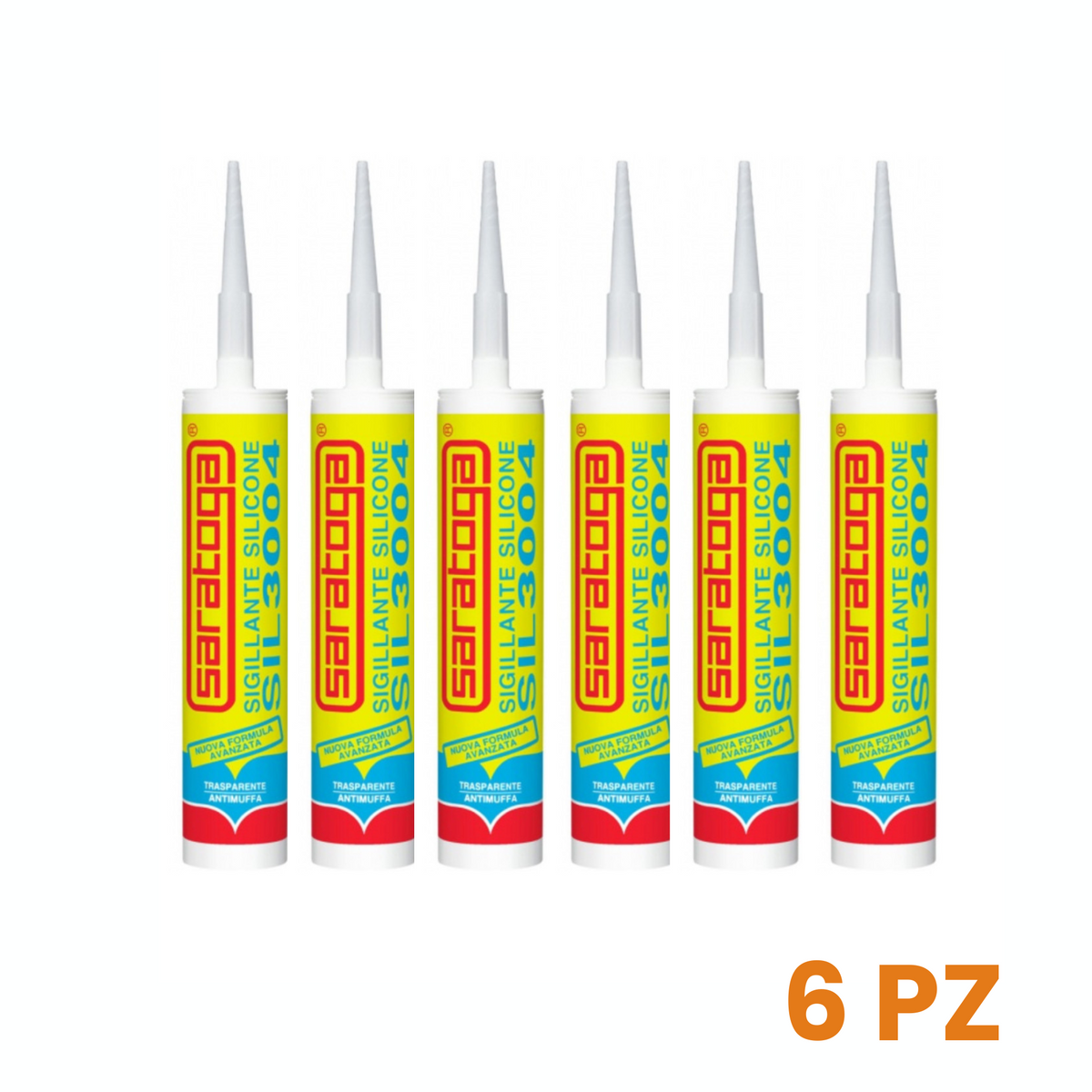 Saratoga Sigillante acetico per vetrai SIL 3004 280Ml Trasparente Antimuffa o Bianco Antimuffa 280 Ml