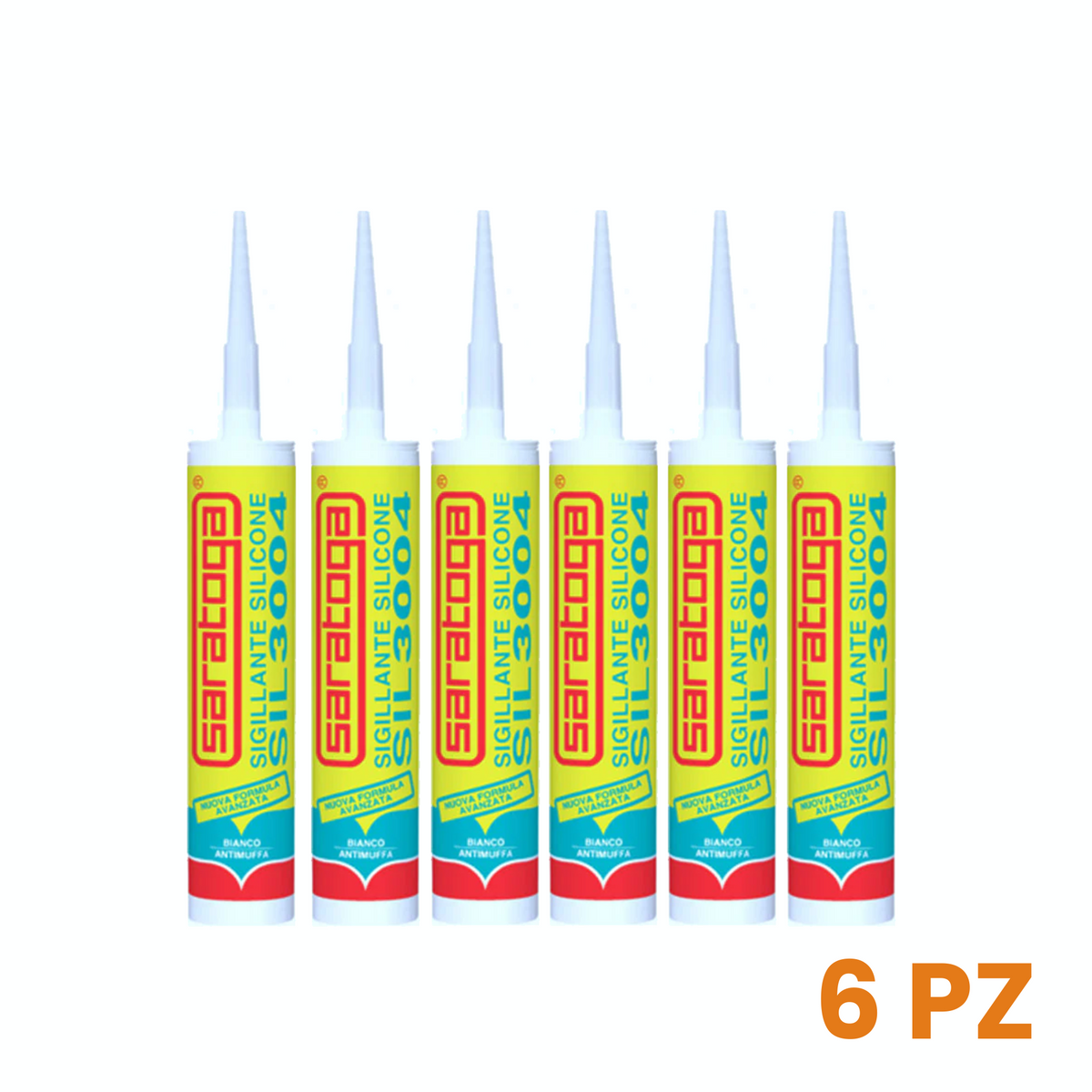 Saratoga Sigillante acetico per vetrai SIL 3004 280Ml Trasparente Antimuffa o Bianco Antimuffa 280 Ml