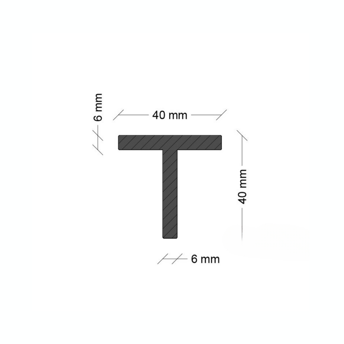 Ferro a T 40X40