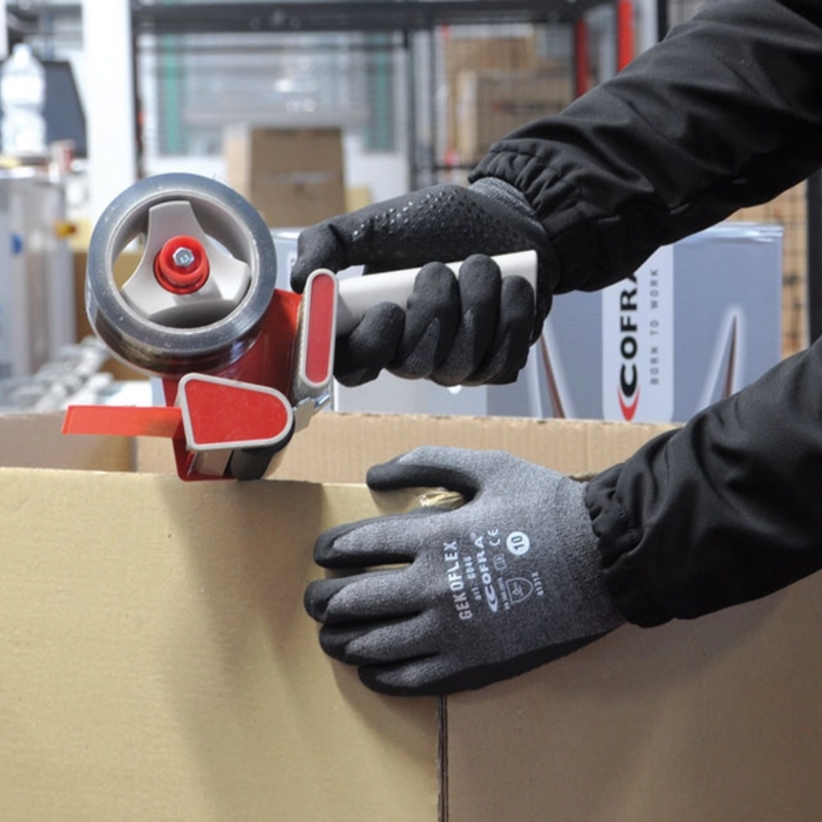 Gekoflex G046 Guanto Cofra  in nitrile puntinato con fodera idrorepellente