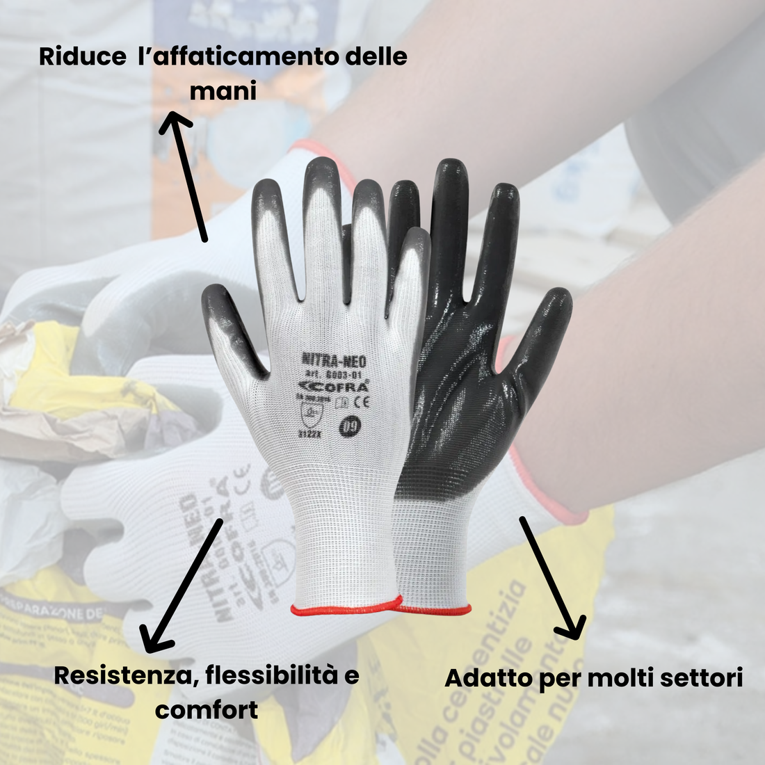 Cofra Guanto in nitrile con fodera in poliestere Modello Nitra-Neo G003-01