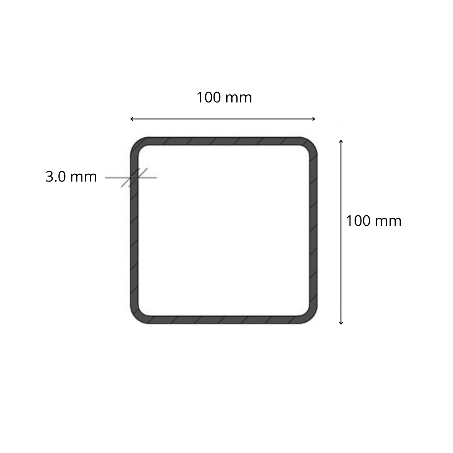 Tubolare Quadro 100x100