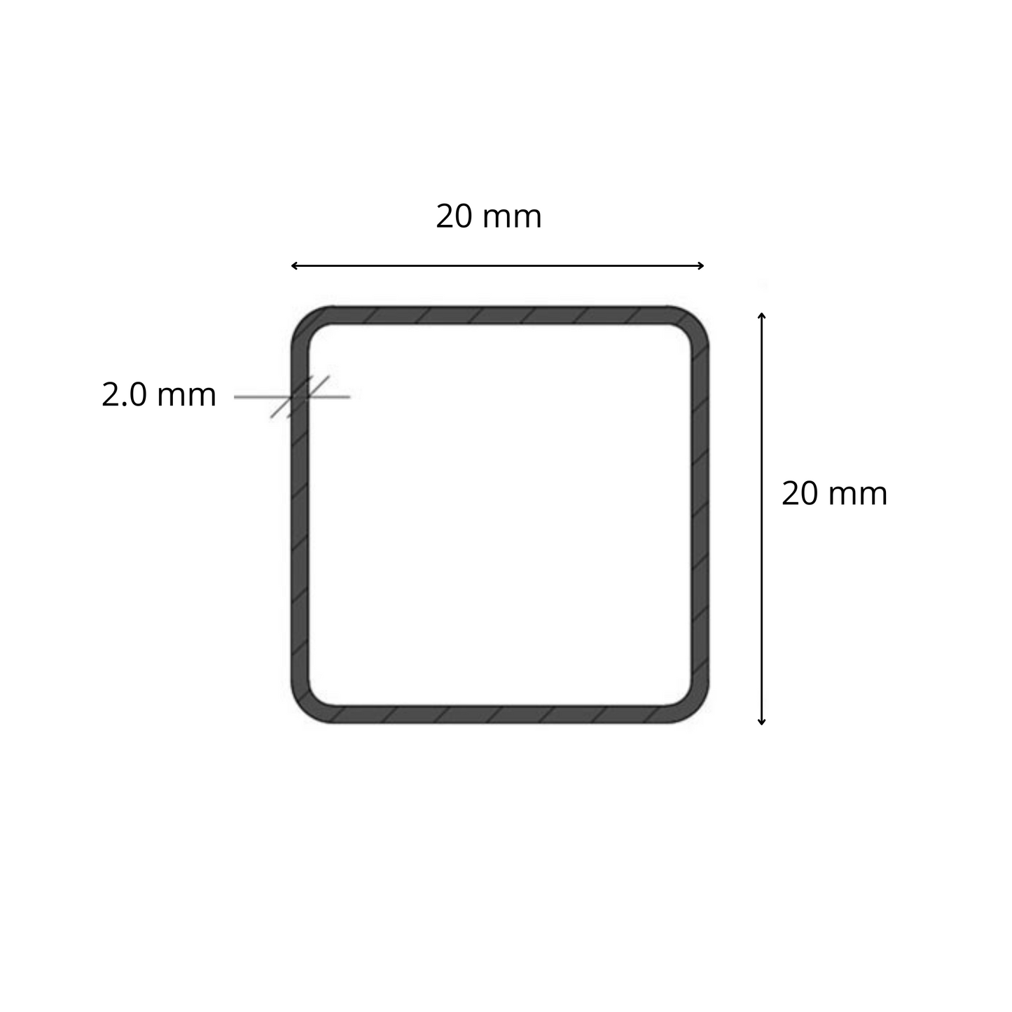 Tubolare Quadro 20x20